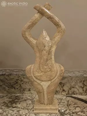 38" Dancing Lord Ganesha | Abstract Art Sculpture | Marble | Exquisite Indian Art