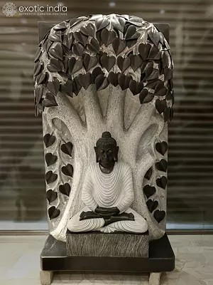 62" Lord Buddha - Meditation Pose | Modern Art Sculpture | Marble | Exquisite Indian Art