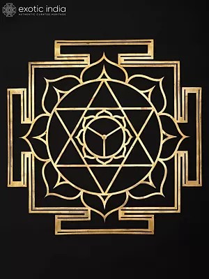 15" Dhumavati Yantra - for Mental Strength, Health and Prosperity | Brass Yantra | Wall Hanging