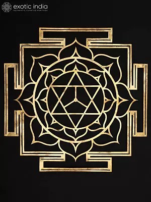 15" Kamalatmika Yantra - for Attract Wealth and Good Fortune | Brass Yantra | Wall Hanging