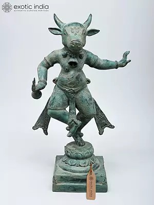 17" The Cosmic Dance of Nandi | Vahana of Lord Shiva | Brass Statue