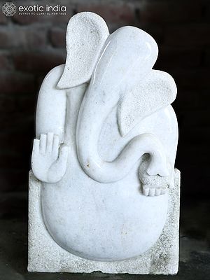 32" Blessing Lord Ganesha | Modern Art Marble Statue | Exquisite Indian Art