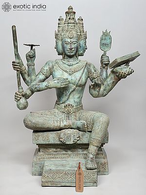 41" Large Lord Brahma - The Creator of The Universe | Brass Statue