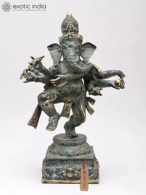 12" Nritya Ganesha | Brass Statue