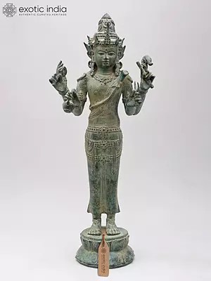 18" Lord Shiva Holding a Sannayasi's Water Pot | Brass Statue