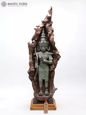 46" Dhanurdhari Lord Rama Enshrined in Wood