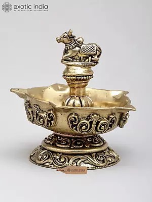 3" Small Superfine Five Wicks Lamp with Nandi on Top