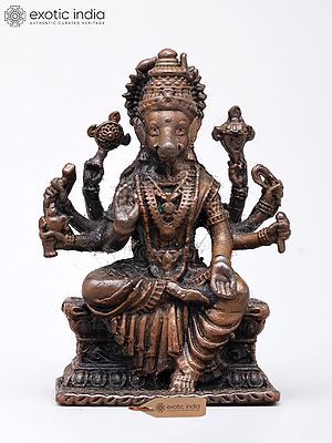 2" Small Eight Armed Goddess Varahi | Copper Statue