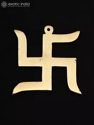 3" Small Brass Swastik - Symbol of Prosperity | Wall Hanging | Made in India