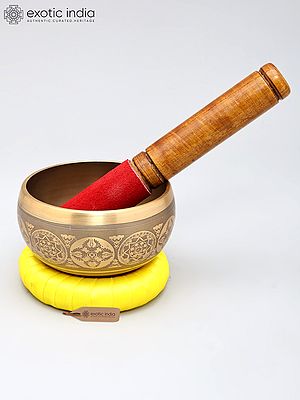 Sound Healing Bronze Singing Bowl with Pancha Buddha | Handmade | Made in India