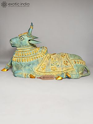 82" Huge Seated Nandi - Vahana of Lord Shiva | Brass Statue