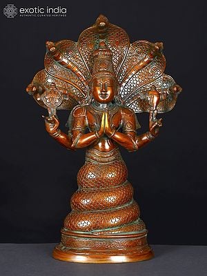 15" Maharshi Patanjali - Avatara of Adishesha | Brass Statue