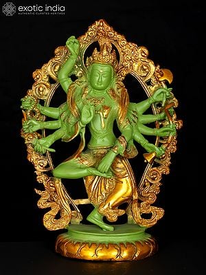 12" Dancing Avalokiteshvara | Brass Statue