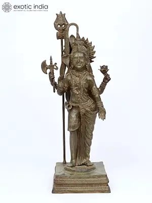 46"  Large Ardhanarishvara (Shiva - Shakti) | Brass Statue