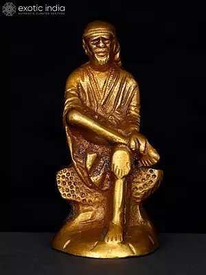 4" Shirdi Sai Baba Sculpture in Brass | Handmade | Made in India