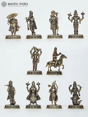 2" Small Superfine Dashavatara Set | Set of 10 Statues