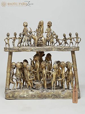 20" Celebration of Tribal Life - The Spirit of Community | Brass Sculpture