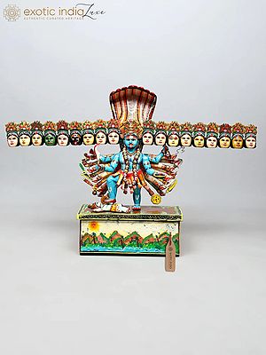 50" Vishwaroop Mahakali – The Universal Manifestation of Shakti | Handpaintied Wood Statue