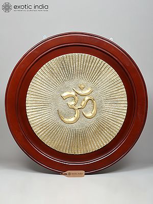 42" Large Round Framed Brass Om (Aum) | Wall Hanging