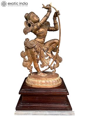 16" Maryada Purushottam Prabhu Shree Ram | Hand Carved Wood Statue | Exquisite Indian Art