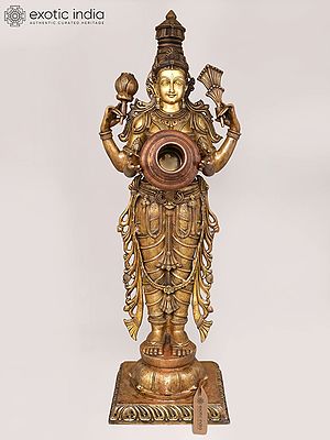 67" Large River Goddess Cauvery | Brass Statue