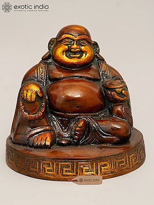5" Small Brass Laughing Buddha | Brass Statue
