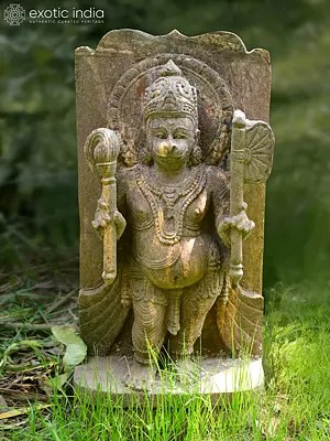 20" Standing Lord Hanuman | Sandstone Statue | Exquisite Handmade Indian Art