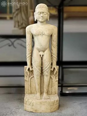 37" Jain Tirthankara | Marble Statue | Exquisite Indian Art