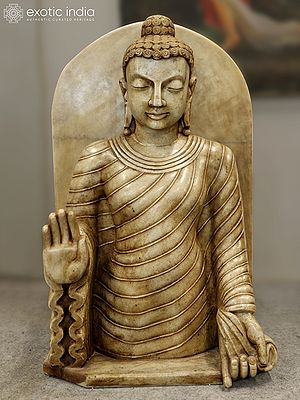 30" Lord Buddha Bust | Marble Statue | Modern Art  | Exquisite Indian Art