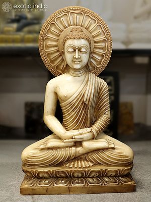 39" Lord Buddha - Dhyana Mudra | Marble Statue | Exquisite Indian Art