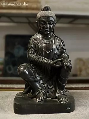 33" Bodhisattva - Lord Buddha | Black Marble Statue | Exquisite Indian Art