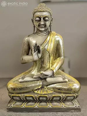 30" Lord Buddha - Vitarka Mudra | Marble Statue | Exquisite Indian Art