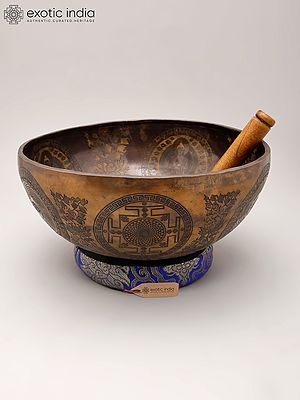 12" Tibetan Buddhist  Singing Bowl Set for Deep Relaxation & Healing