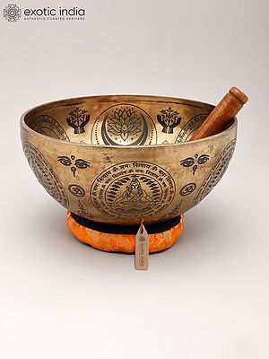 10" Premium Engraved Singing Bowl for Meditation, Yoga, Reiki & Chakra Balancing