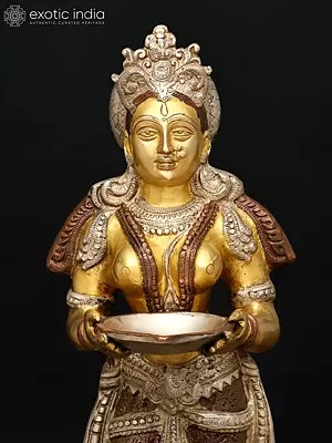 23" Deeplakshmi In Brass | Handcrafted In India