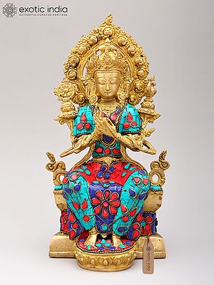 11" Tibetan Buddhist Deity Maitreya Buddha In Brass | Handmade | Made In India