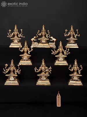 7'' Ashtalakshmi Set | Madhuchista Vidhana (Lost-Wax) | Panchaloha Bronze from Swamimalai