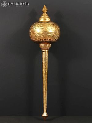 Brass Lord Hanuman Weapon - Mace (Gada) (Multiple Sizes)