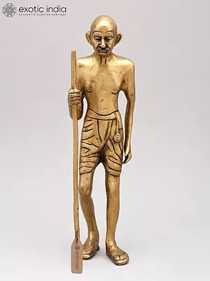 11" Mahatma Gandhi Statue in Brass | Handmade | Made in India