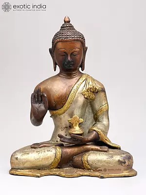 10" Tibetan Buddhist Preaching Buddha In Brass | Handmade | Made In India