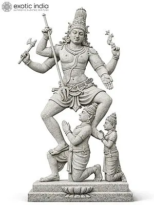 Dakshayagnaharthamurthy (Shiva as the Destroyer of Daksha's Yajna)  | Granite Statue | Exquisite Indian Art