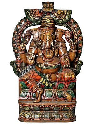 Ganesha Crowned with Kirtimukha (Large Size)