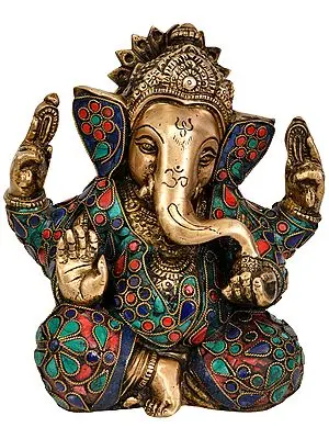 6" Lord Ganesha In Brass | Handmade | Made In India