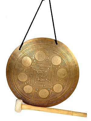 Tibetan Buddhist Interlocking Yin Yang Gong with Syllable Mantra