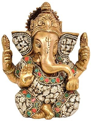 4" Brass Lord Ganesha Sculpture | Handmade | Made in India