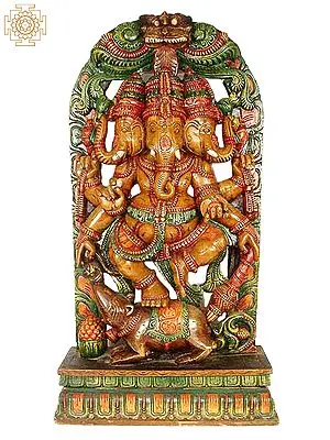 Trimukha Ganesha in Dance Mode
