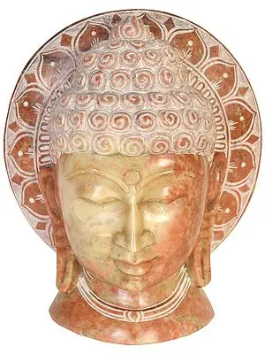 Lord Buddha Head Stone Statue Crafted in Mahabalipuram