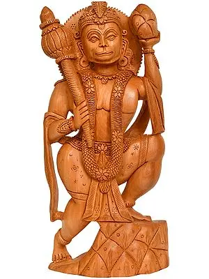 Lord Hanuman Carrying Mount Dron