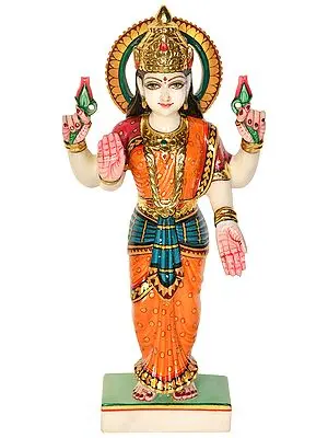Four Armed Goddess Lakshmi Marble Statue