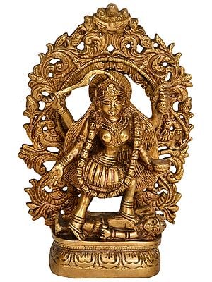 7" Goddess Kali Sculpture in Brass | Handmade | Made in India